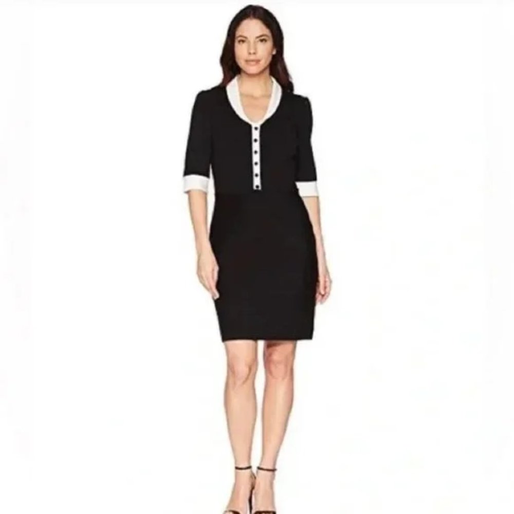 Anne Klein Black and White Sweater Dress (Never Worn, New Without Tags) XS